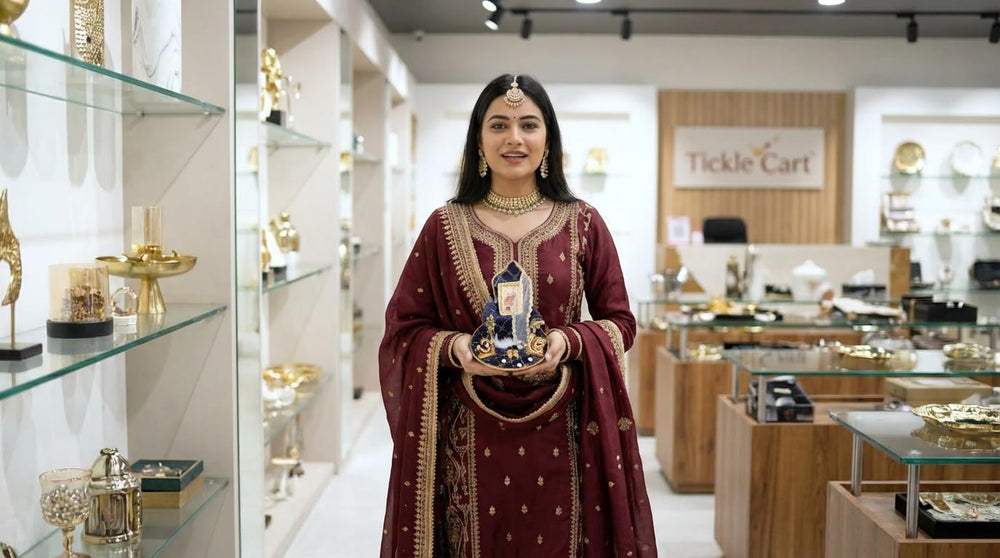 Guruji Darbar with Singhasan β Premium Teak Wood Base with Guruji Swaroop, Charan Paduka & Gold Plated Butterfly | Handcrafted Pooja Mandir Decoration for Home, Office & Spiritual Gifting