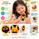 Handmade Crochet Lord Jagannath Idol for Kids, Cute Mini Decorative Idol for School Bag Companion, Portable Travel Companion, Kids Gift for Birthday (Pack of 1)