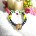 Guruji Bracelet for Men & Women | Dhanyog Bracelet | Pyrite, Citrine, Green Aventurine, Hematite, Tiger Eye, Amethyst & Quartz Beads | ATTRACTS Wealth & Prosperity | Pack of 1