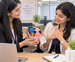 Handmade Crochet Radha Krishna Idol Set for Office Gifting & Home Decor | Cute Spiritual Decorative Showpiece for Desk, Workstation, Living Room & Pooja Room | Good Luck Gift