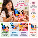 Handmade Crochet Radha Krishna Idol Set for Office Gifting & Home Decor | Cute Spiritual Decorative Showpiece for Desk, Workstation, Living Room & Pooja Room | Good Luck Gift